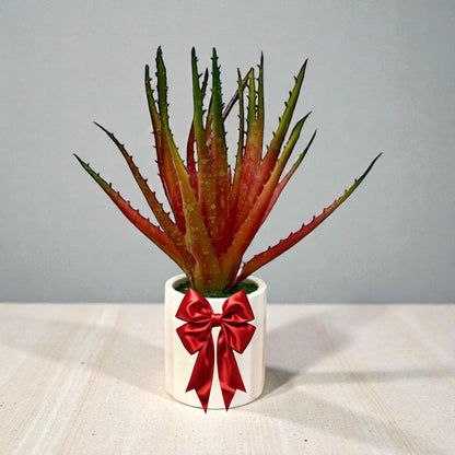 Gorgeous Artificial Aloe Vera Plant in Ceramic Pot – Perfect Gift