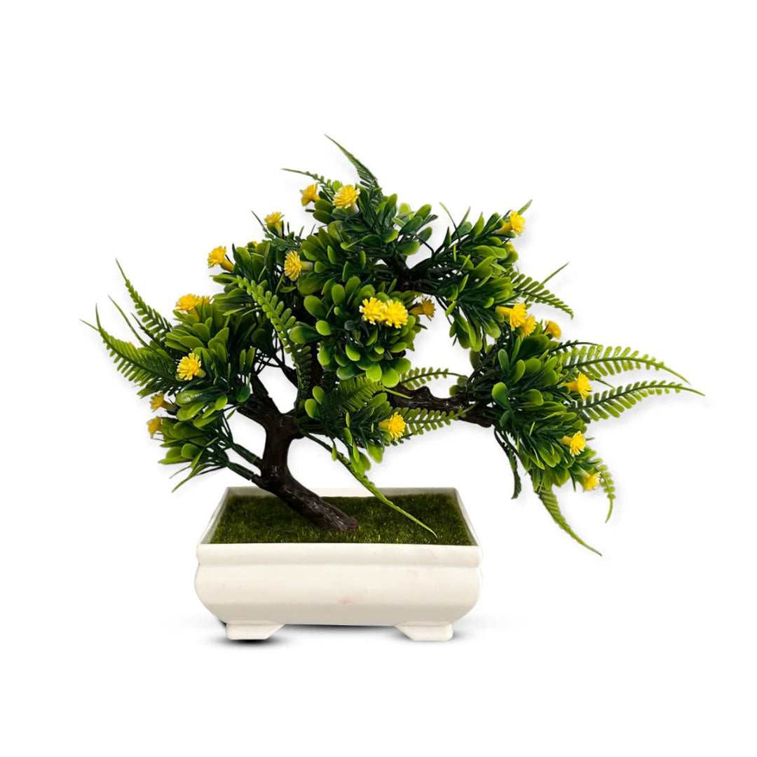 Artificial: Green Bonsai, Different Colored Flowers ~ The Perfect Gift