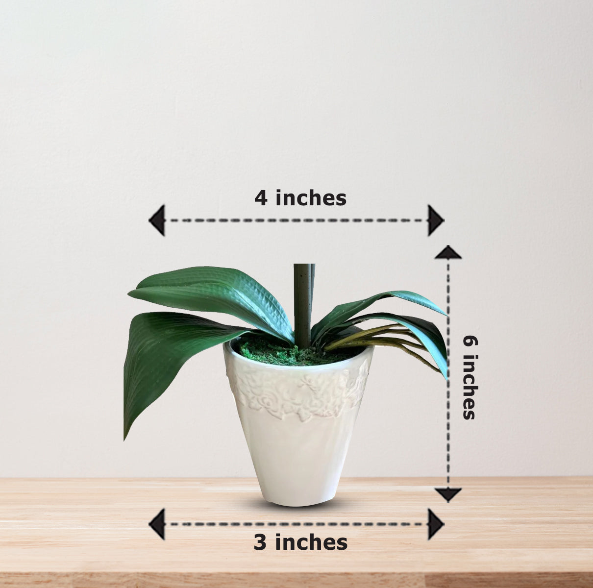 Gorgeous Artificial Orchids In White Ceramic Pot-Perfect Gift (Artificial)