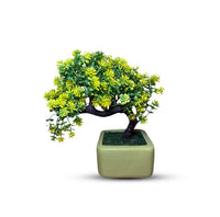 Artificial Gorgeous Yellow and Green Bonsai  - Good Gift