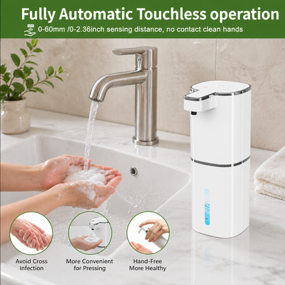 Luxury Touchless Automatic Foaming Soap Dispenser for Kitchens &amp; Bathrooms | Rechargeable &amp; Waterproof