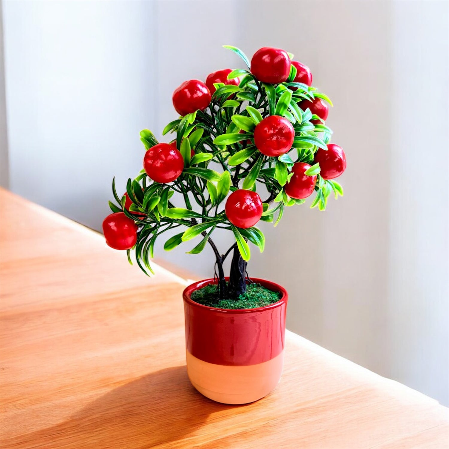 Artificial Mini Apple Bonsai – Cute Tabletop Decor – Perfect Gift