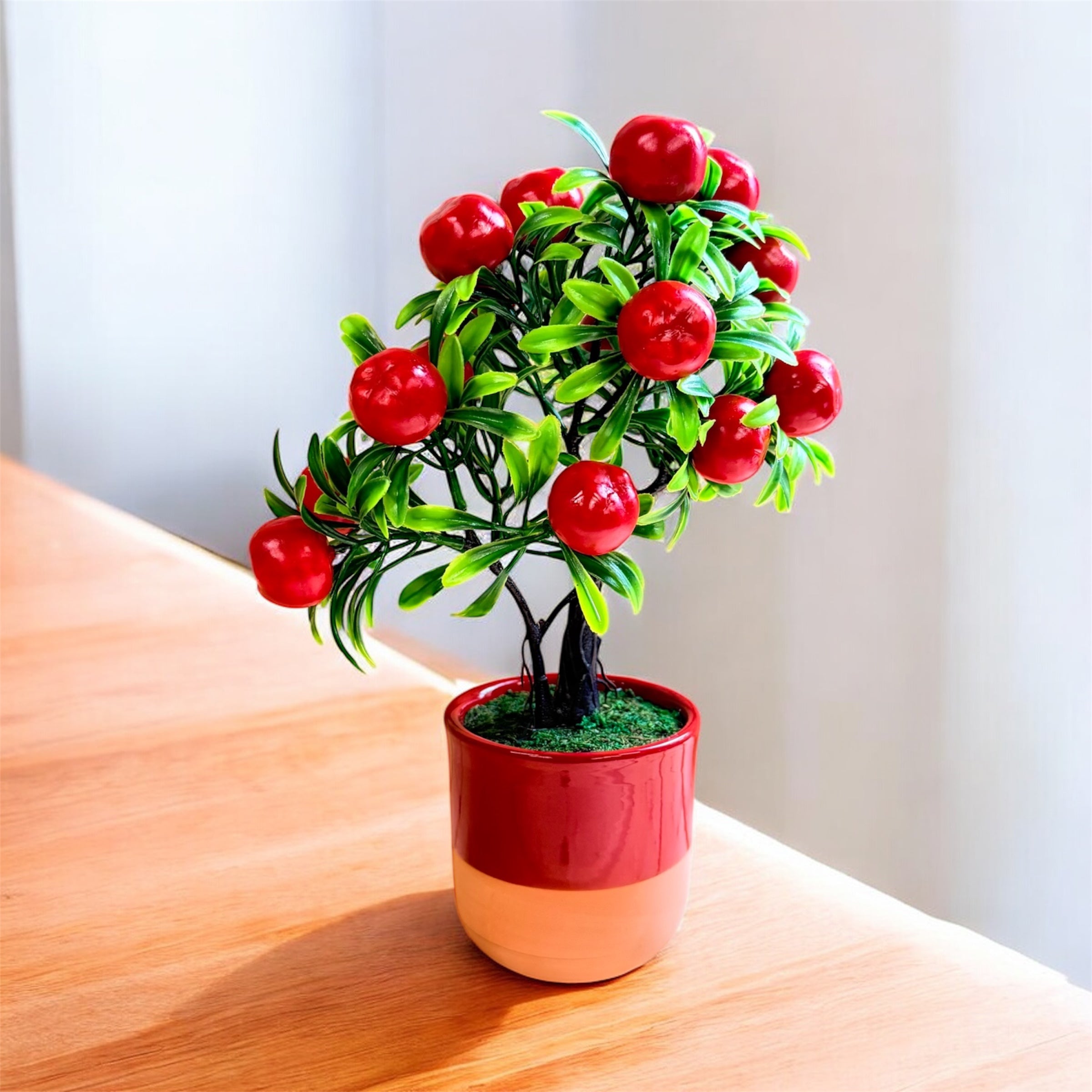 Artificial Mini Apple Bonsai – Cute Tabletop Decor – Perfect Gift
