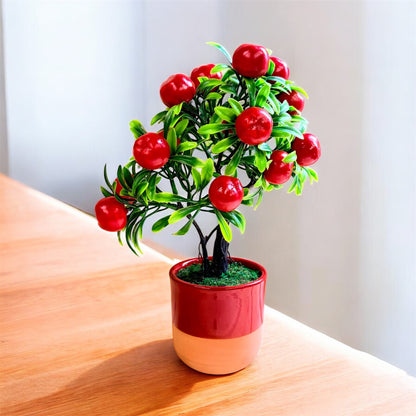 Artificial Mini Apple Bonsai – Cute Tabletop Decor – Perfect Gift