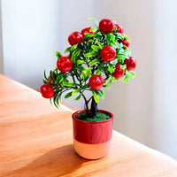 Artificial Mini Apple Bonsai – Cute Tabletop Decor – Perfect Gift