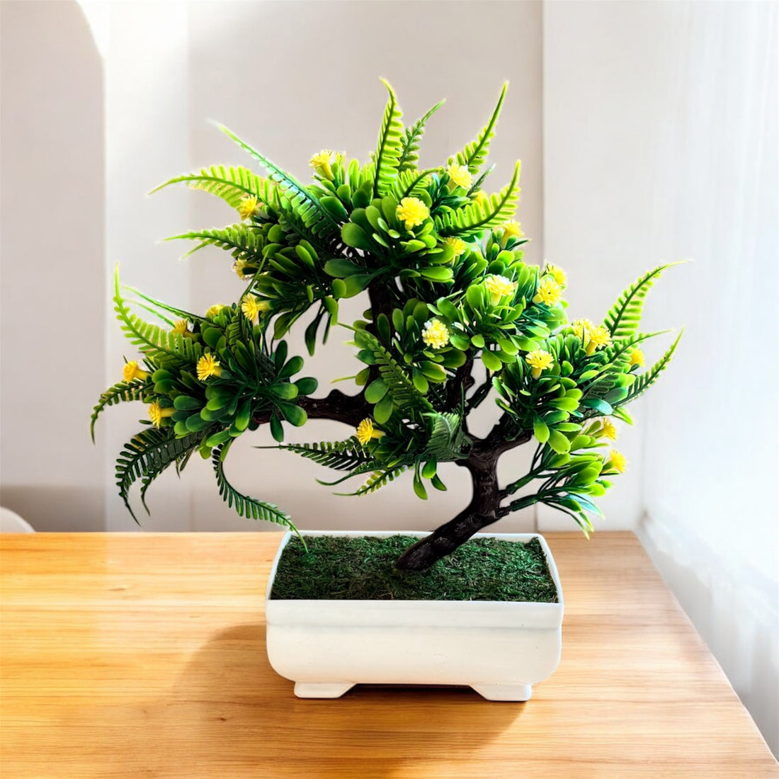Vibrant Yellow Mini Bonsai — A Lovely Decorative Gift for Any Home