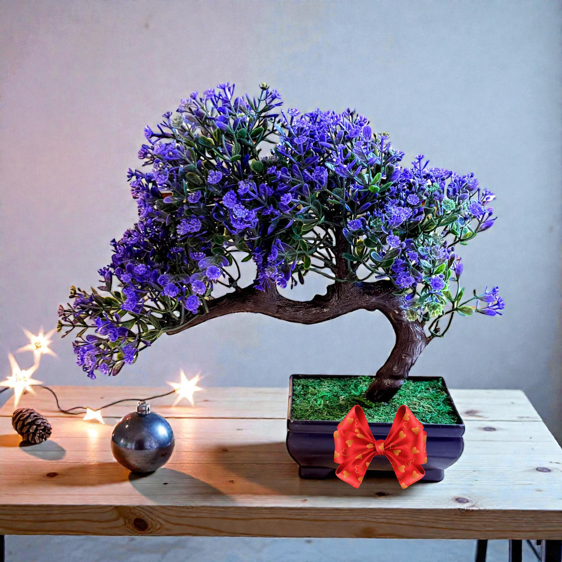 Elegant Artificial Purple Blossom Bonsai – Perfect Gift for Home or Office Décor