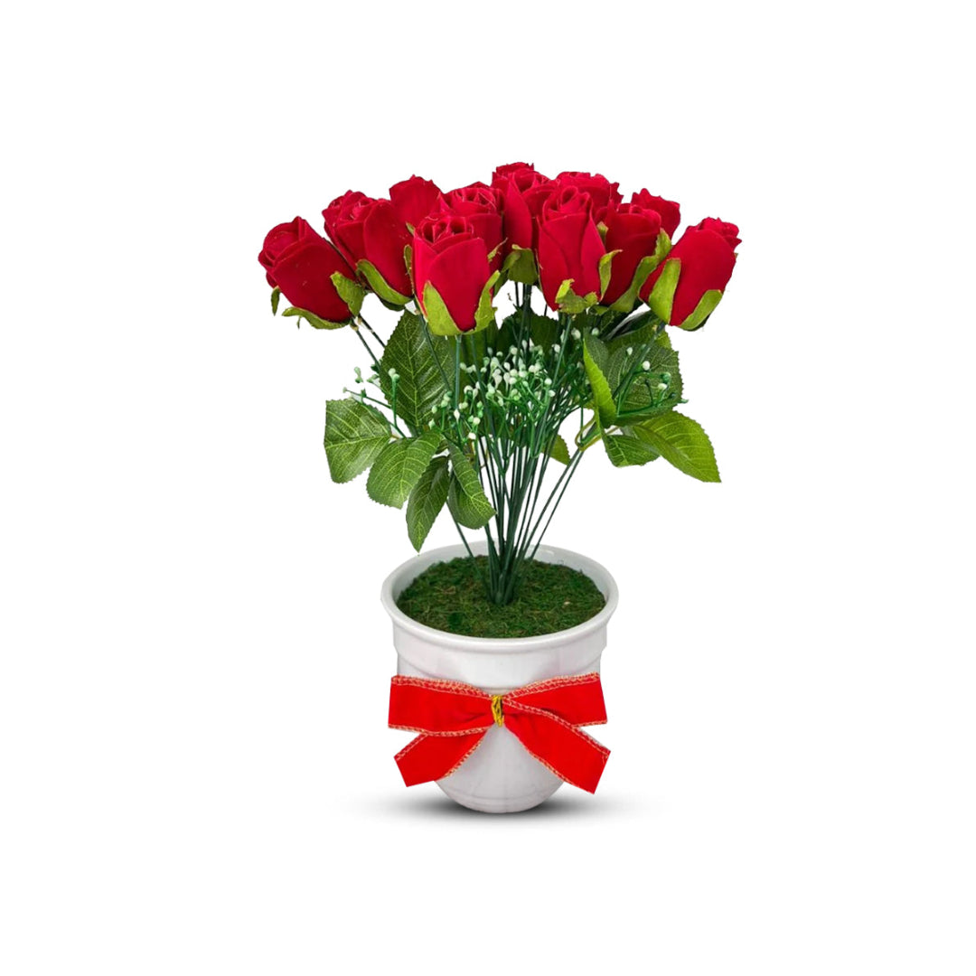 Beautiful 2 Dozen Roses in Ceramic Pot (Good Gift)