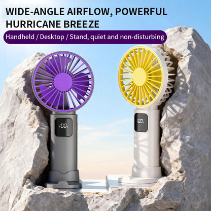 5-Speed Handheld Fan with Digital Display