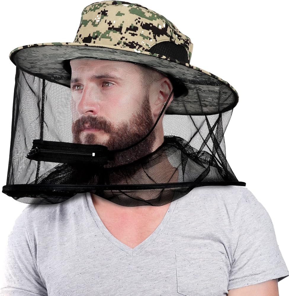 Camo Hat With Attached Headnet