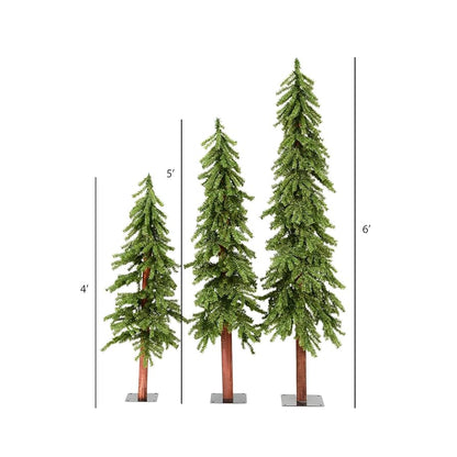 Artificial Tree: Alluring Natural Bark Alpine Tree Set