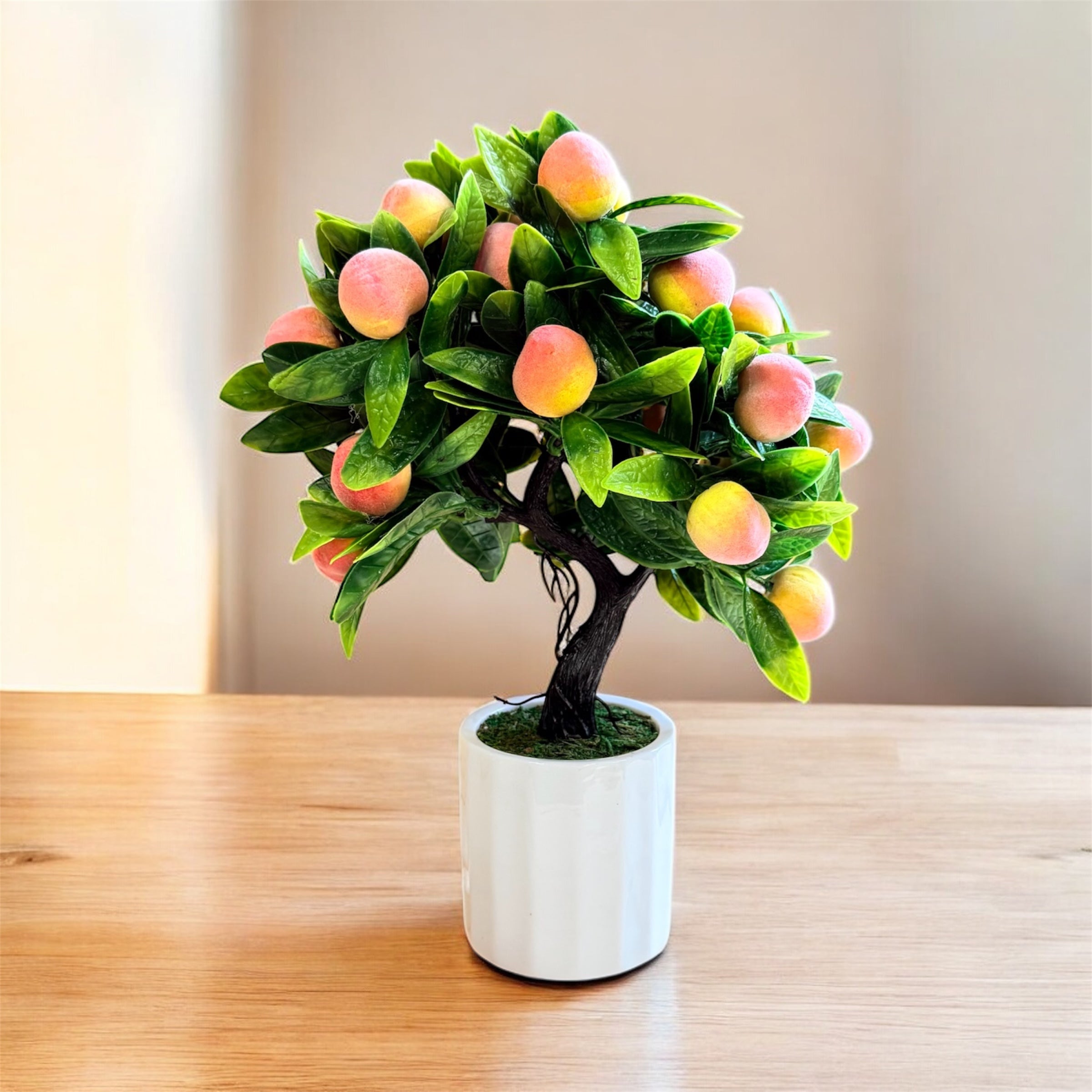 NEW - Gorgeous Artificial Mini Peach Bonsai — The Perfect Gift for Home or Office Décor
