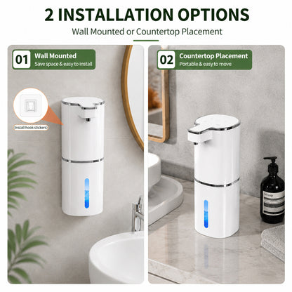 Luxury Touchless Automatic Foaming Soap Dispenser for Kitchens &amp; Bathrooms | Rechargeable &amp; Waterproof