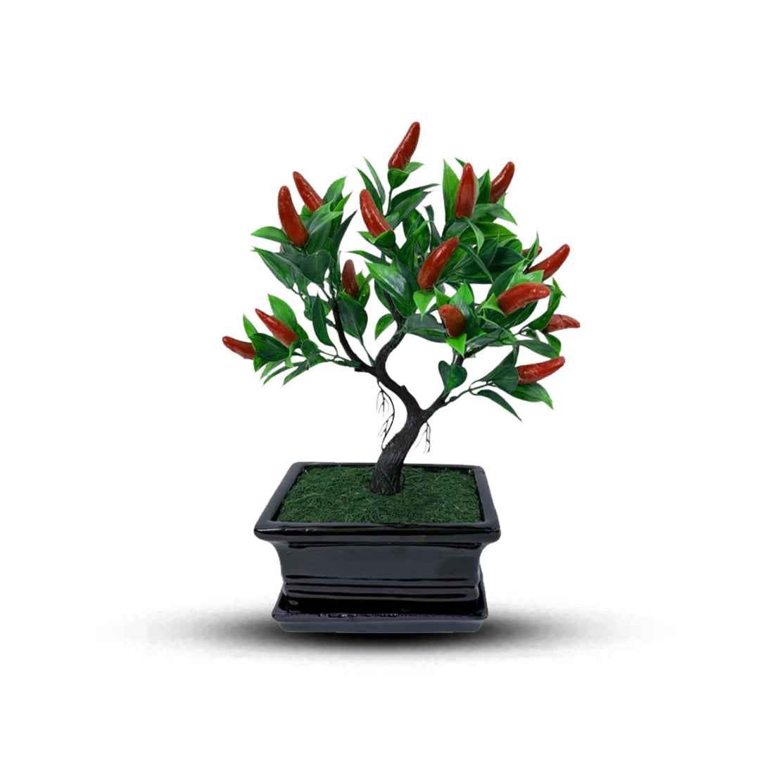 Gorgeous Artificial Mini Pepper Bonsai – Perfect Christmas Gift &amp; Festive Holiday Décor
