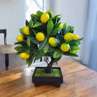 Artificial Mini Lemon Bonsai Tree – Realistic Faux Citrus Decor