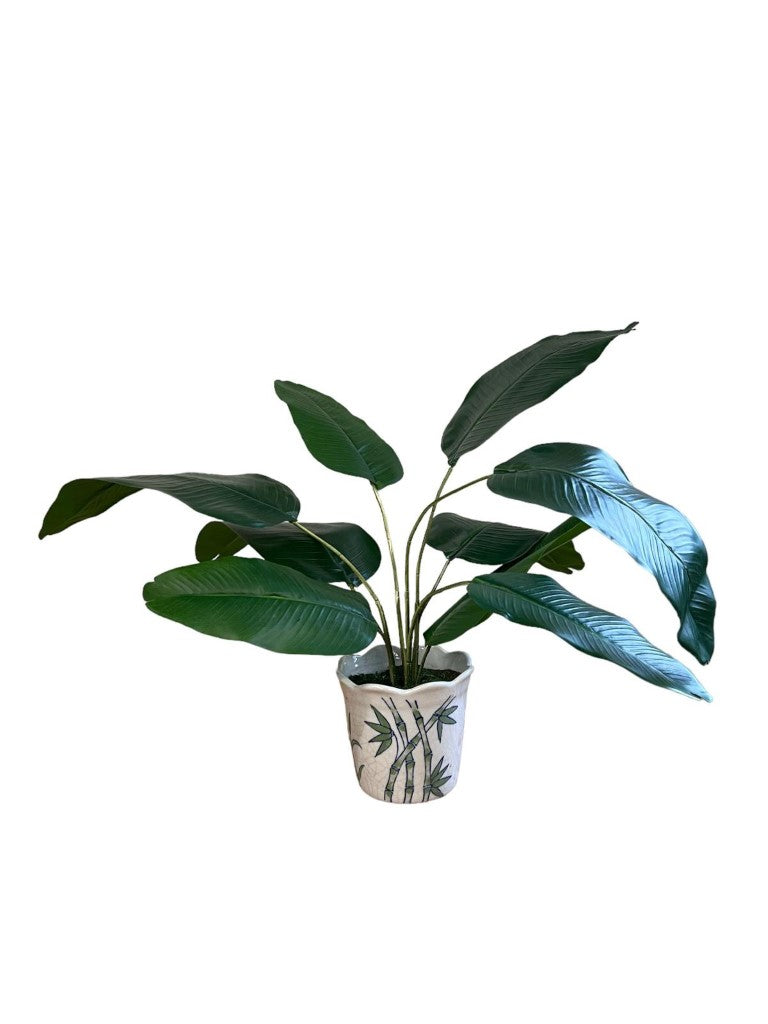 Artificial Stunning Plant (Green Leaves) with Ceramic Pot