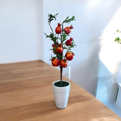 Artificial Pomegranate Plant in Ceramic Pot