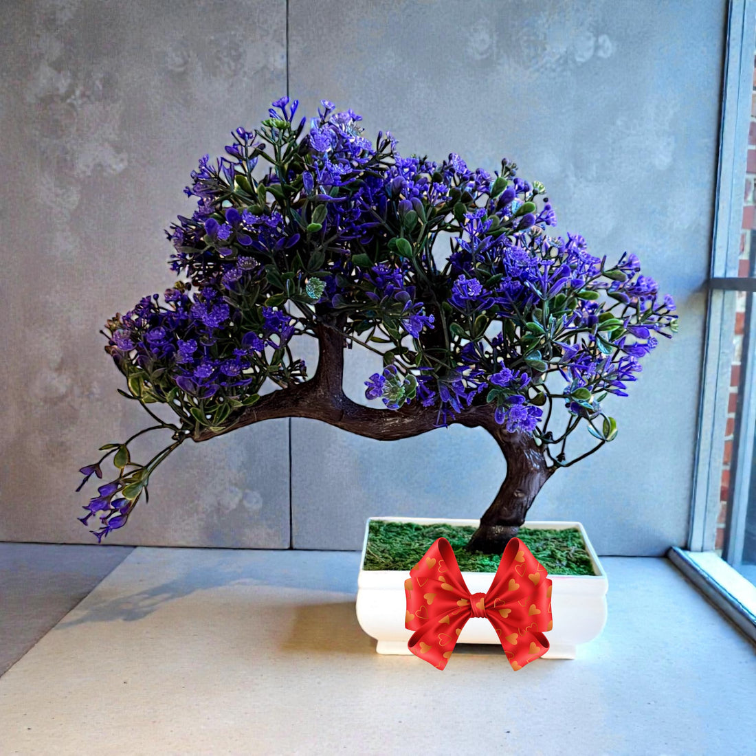 Elegant Artificial Purple Blossom Bonsai – Perfect Gift for Home or Office Décor