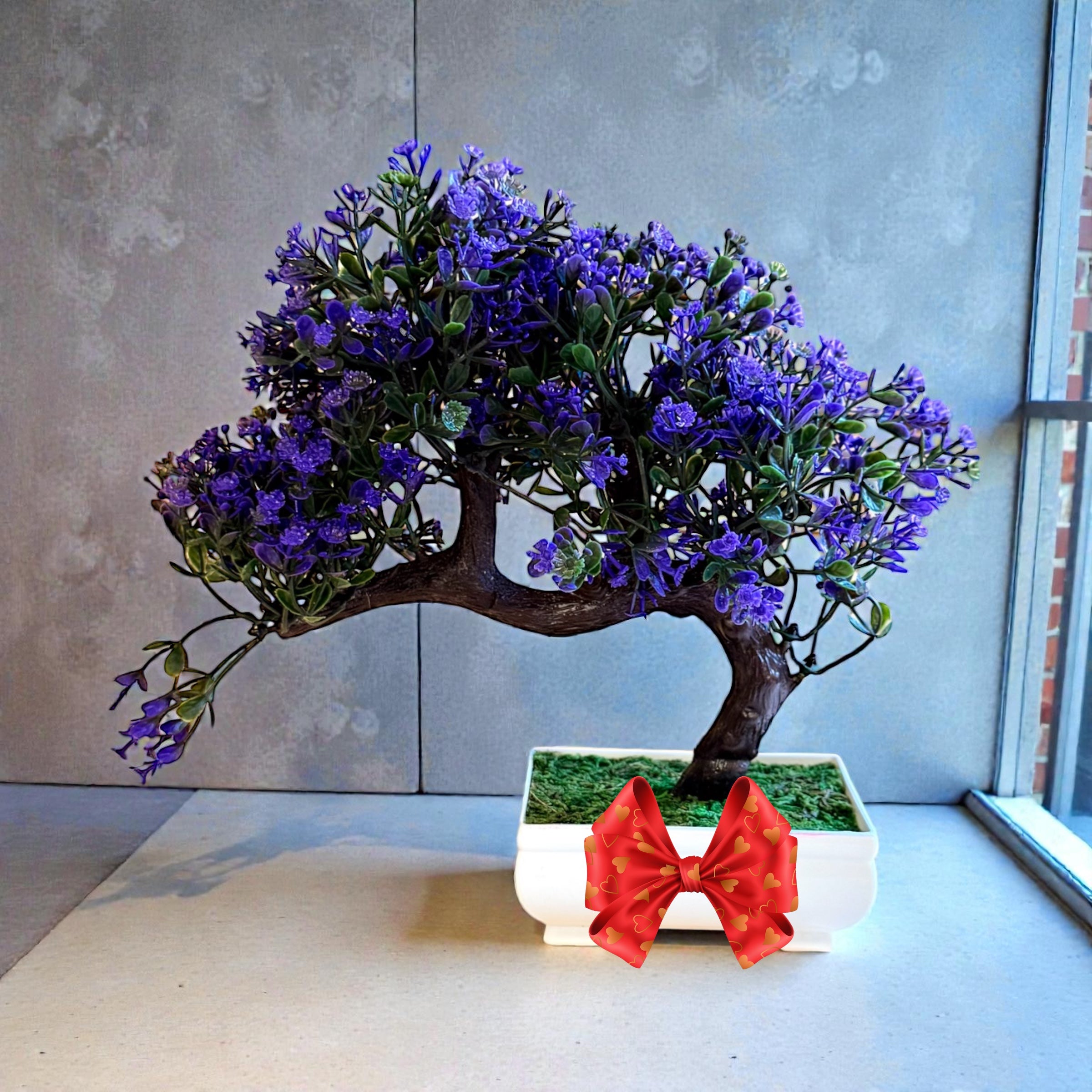 Elegant Artificial Purple Blossom Bonsai – Perfect Gift for Home or Office Décor