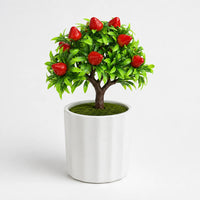 Artificial Strawberry Bonsai Ceramic Planter Pot