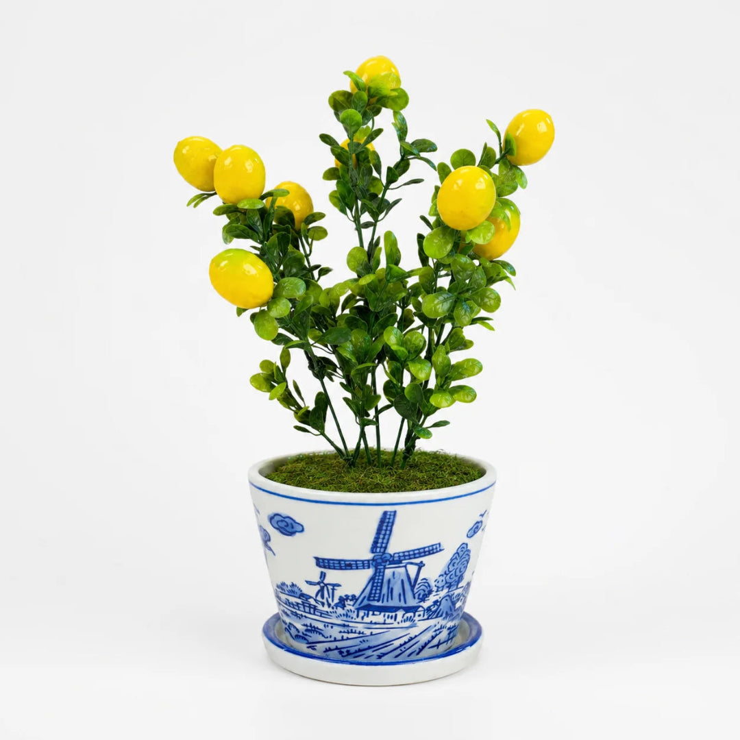Artificial – Lemon Bonsai Ceramic Planter Pot (Good Gift)
