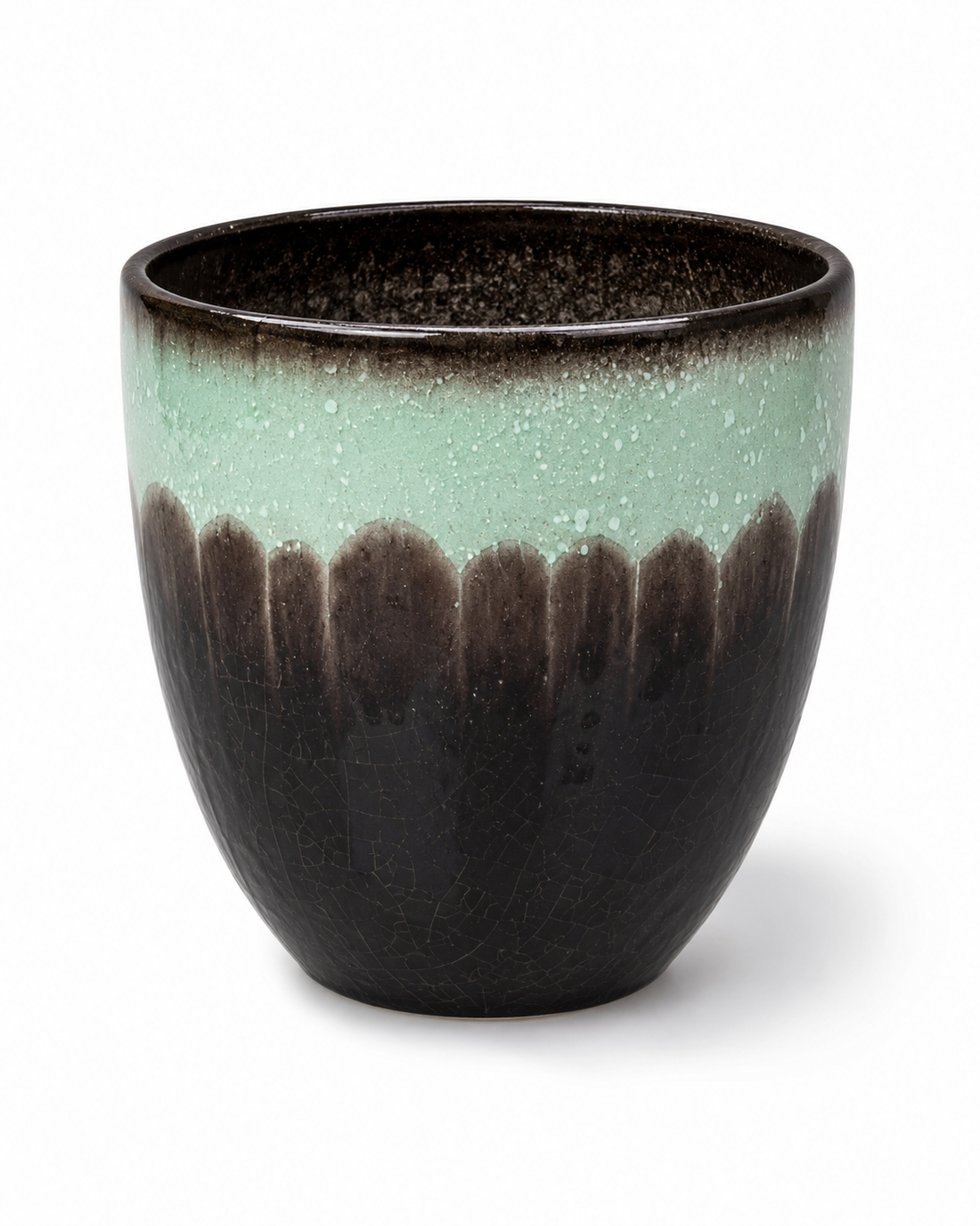 Brown &amp; Mint Gradient Plastic Planter Pot