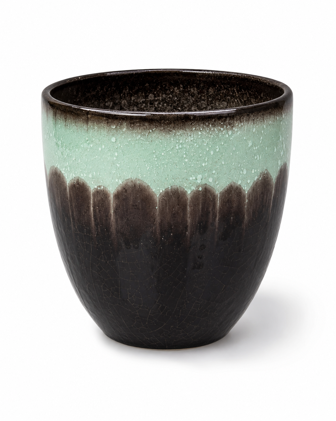 Brown &amp; Mint Gradient Plastic Planter Pot