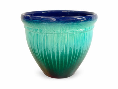 Blue &amp; Turquoise Gradient Plastic Planter Pot