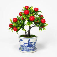 Artificial Mini Apple Bonsai, Ceramic Pot