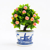 Artificial - Mini Peach Bonsai Ceramic Planter Pot