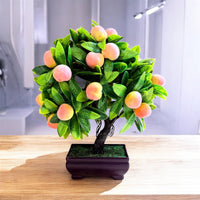 NEW - Gorgeous Artificial Mini Peach Bonsai — The Perfect Gift for Home or Office Décor