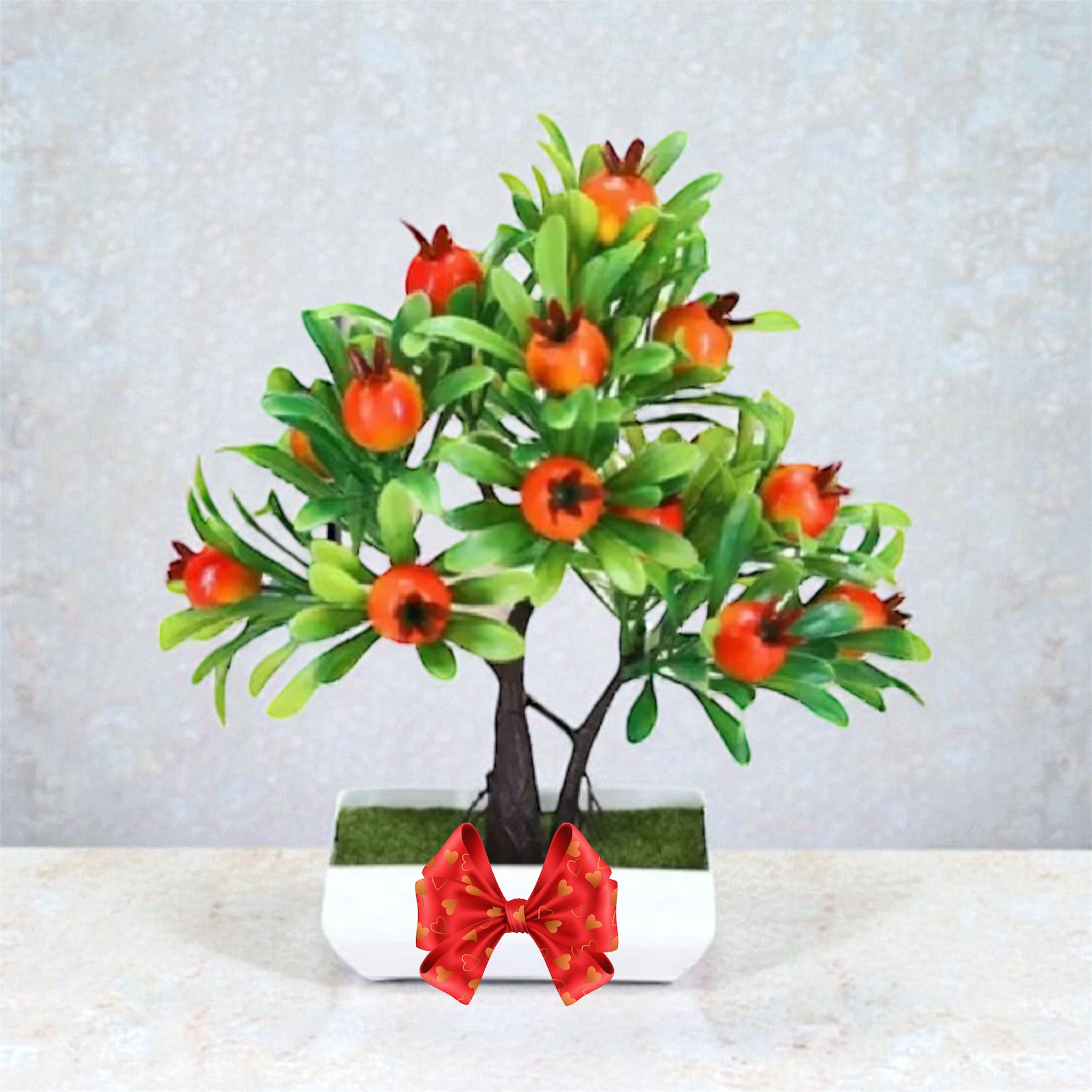 Gorgeous Artificial Pomegranate Bonsai Tree – Elegant Home &amp; Office Décor Gift