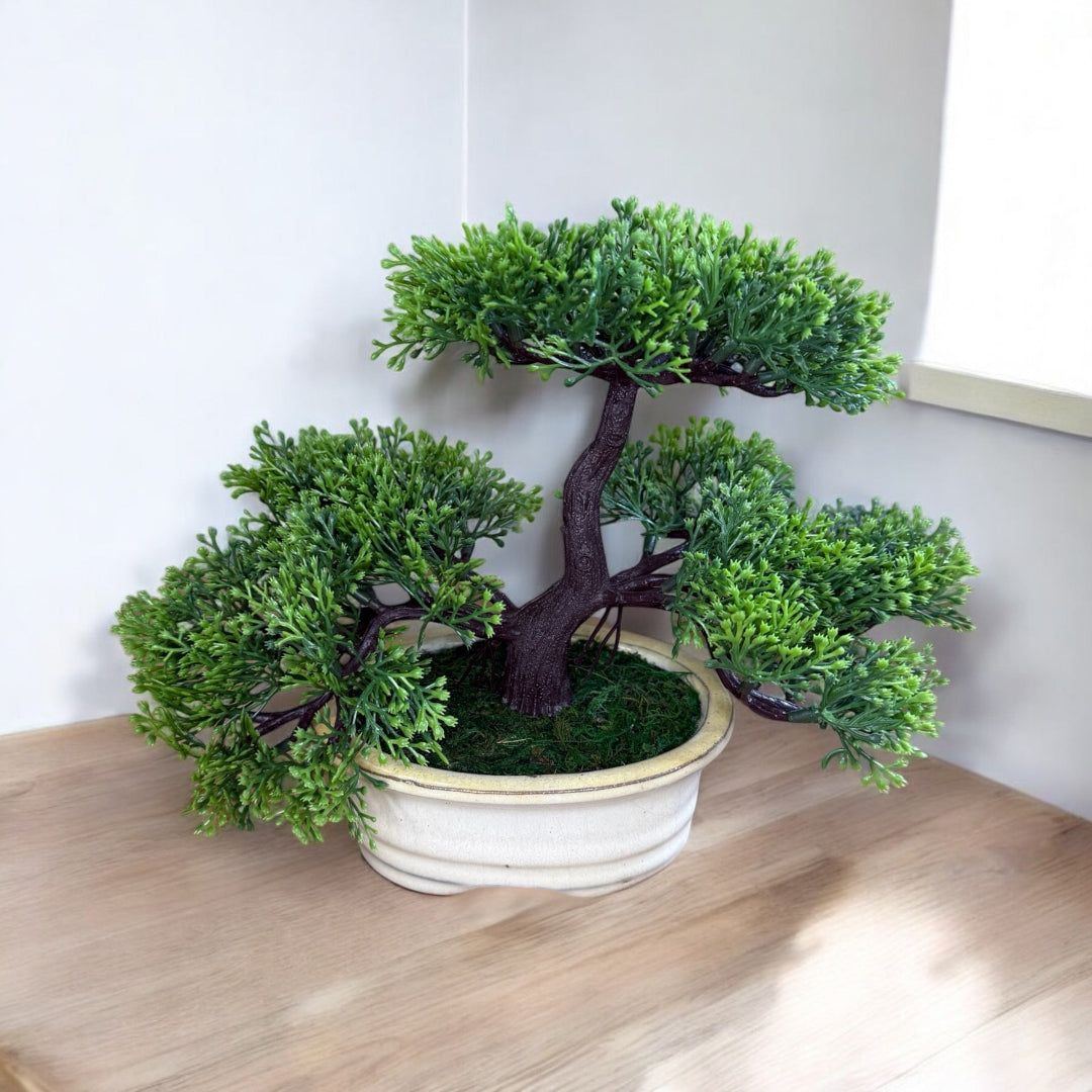 Gorgeous Green Artificial Three-Tiered Bonsai (Good Gift)