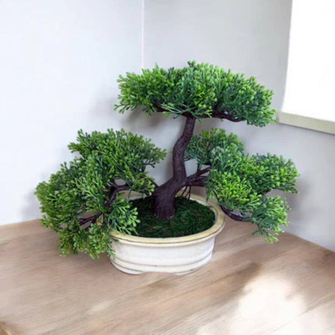 Gorgeous Green Artificial Three-Tiered Bonsai (Good Gift)