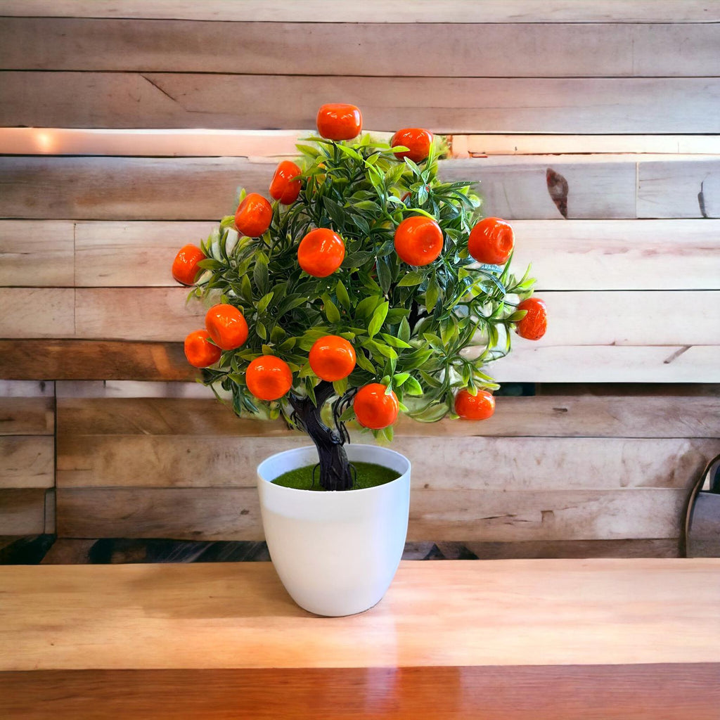 Alluring Artificial Orange Bonsai in pot of your choice