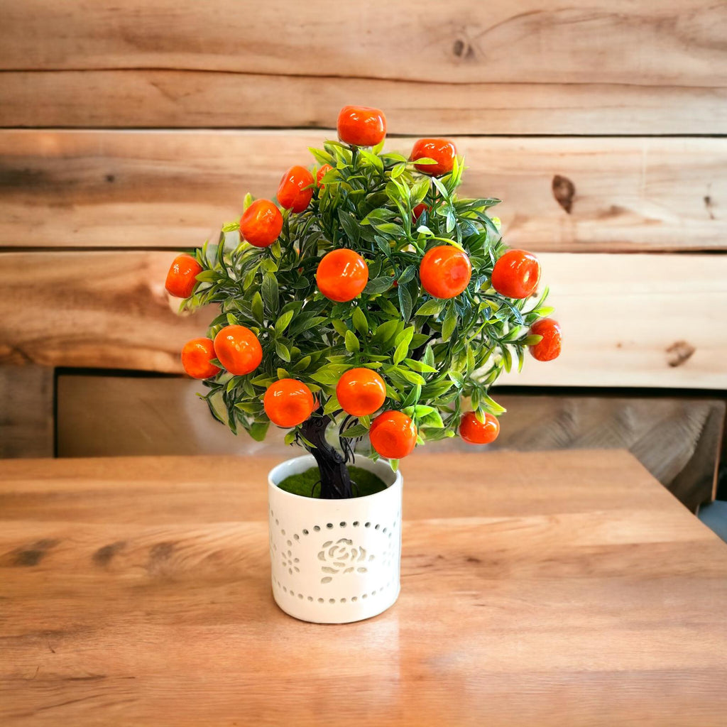 Alluring Artificial Orange Bonsai in pot of your choice