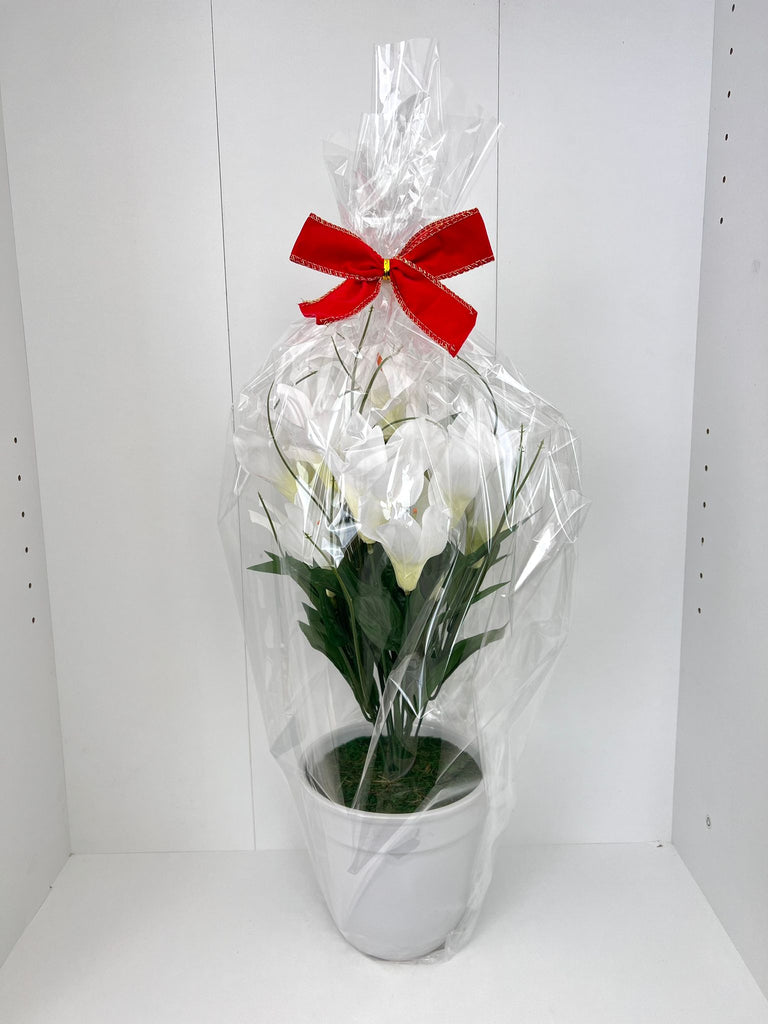 Stunning White Flowers in Ceramic Planter - Artificial