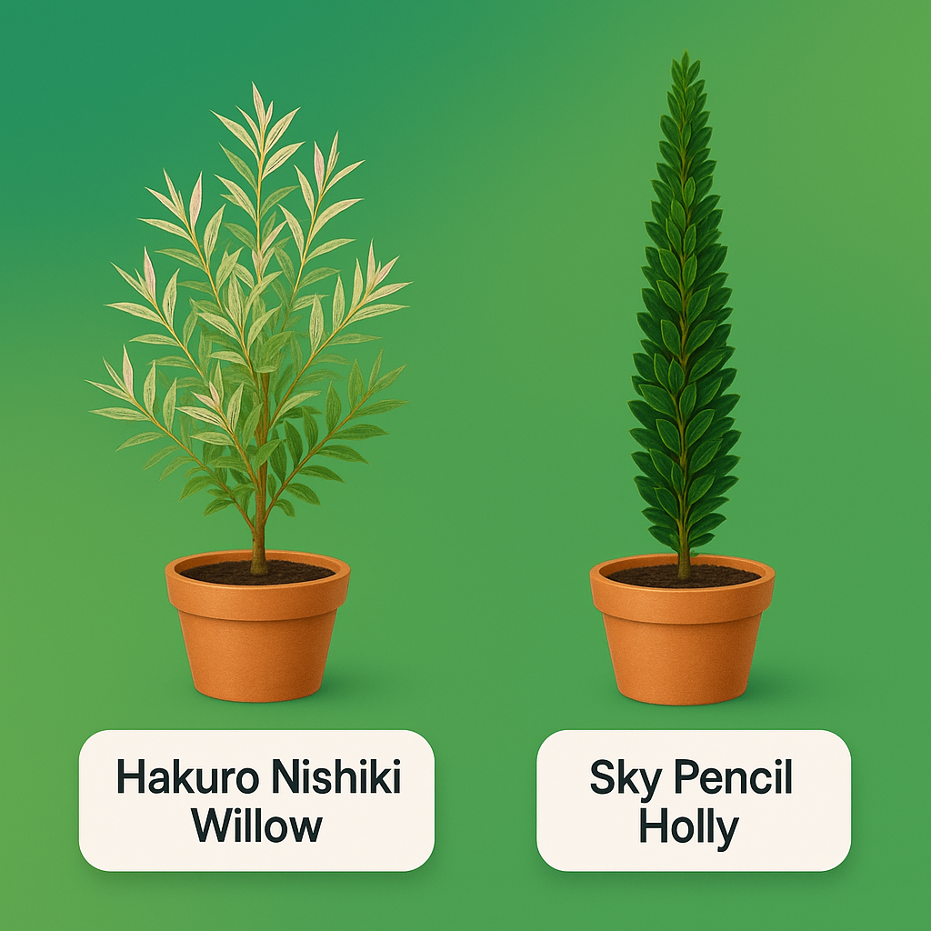 Black Friday 2 Plant Combo - Hakuro Nishiki Willow &amp; Sky Pencil Holly