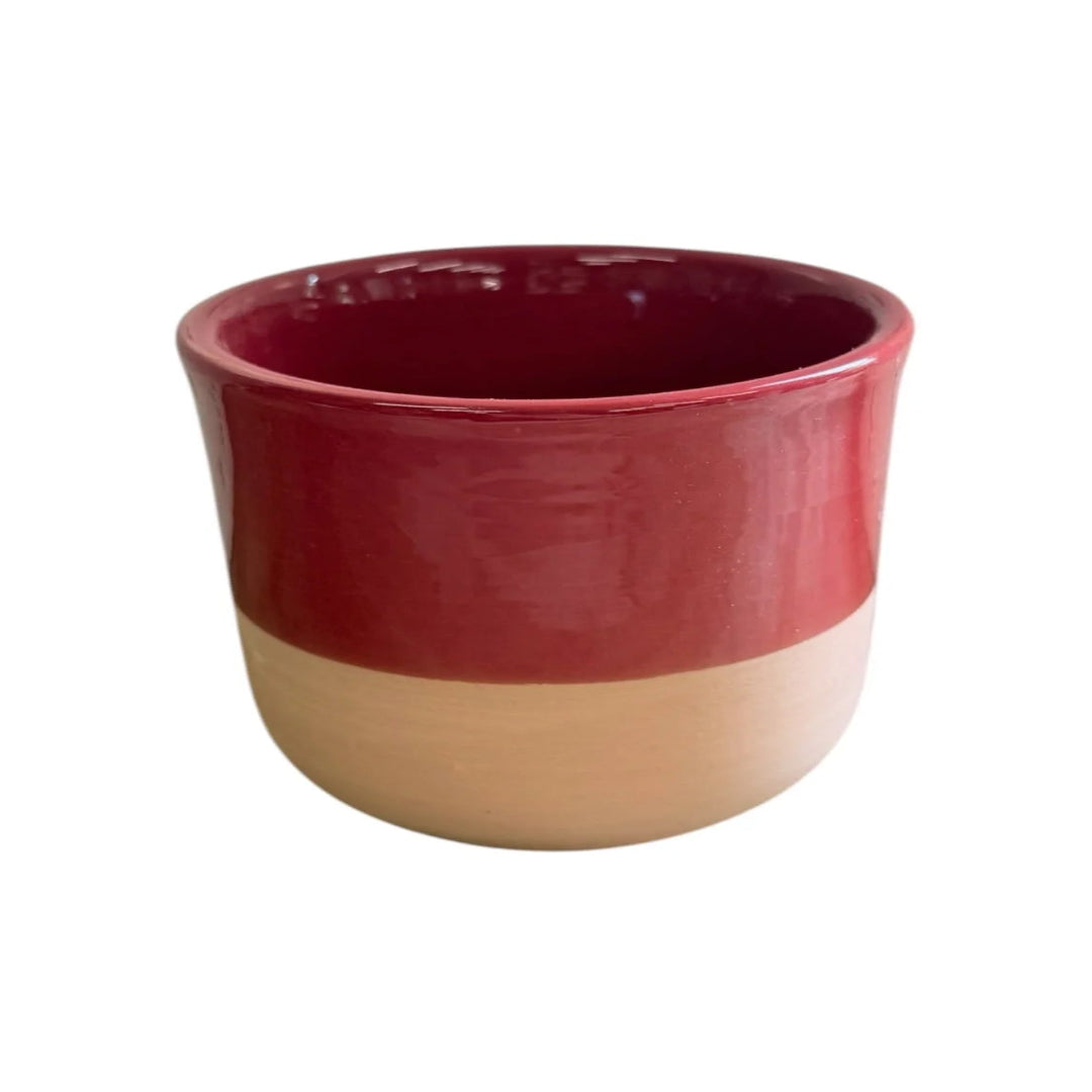 Burgundy Glazed Ceramic Planter Pot