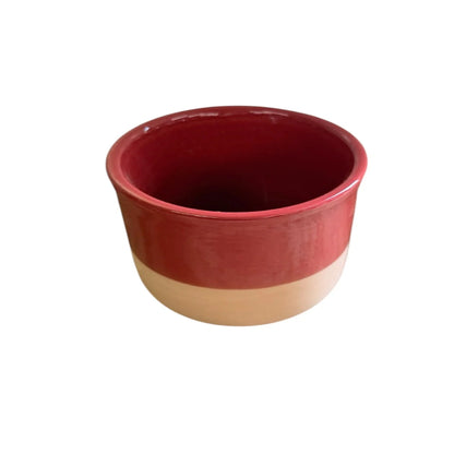 Burgundy Glazed Ceramic Planter Pot