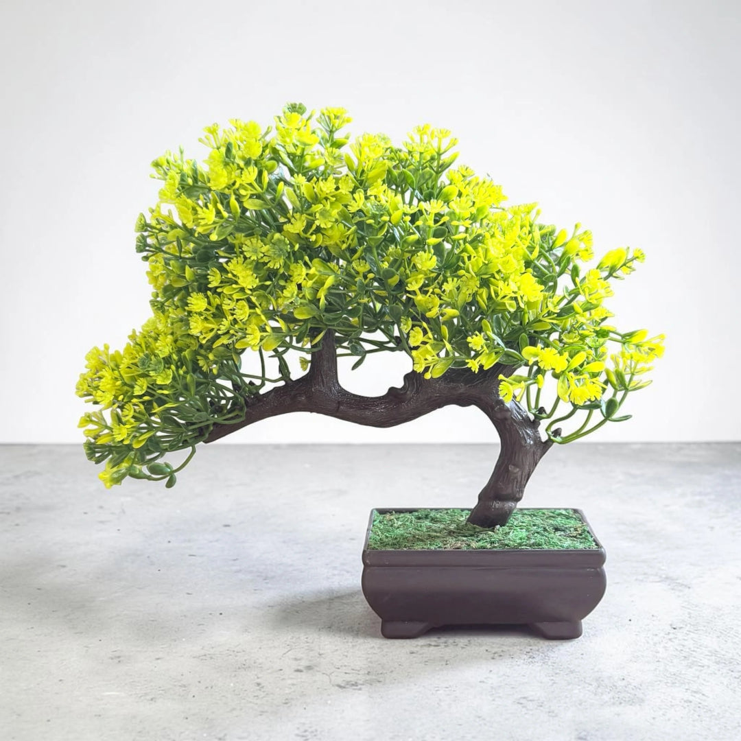 Artificial yellow bonsai