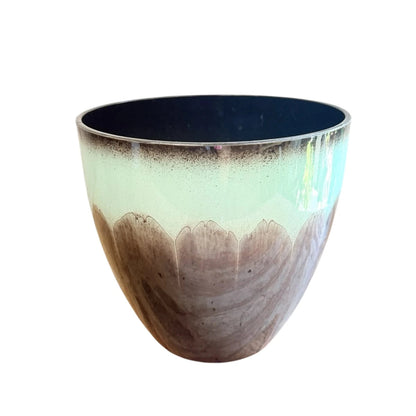 Brown &amp; Mint Gradient Plastic Planter Pot