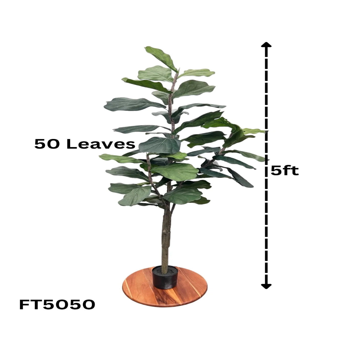 Artificial 5 ft Fiddle Leaf Tree with Large Leaves