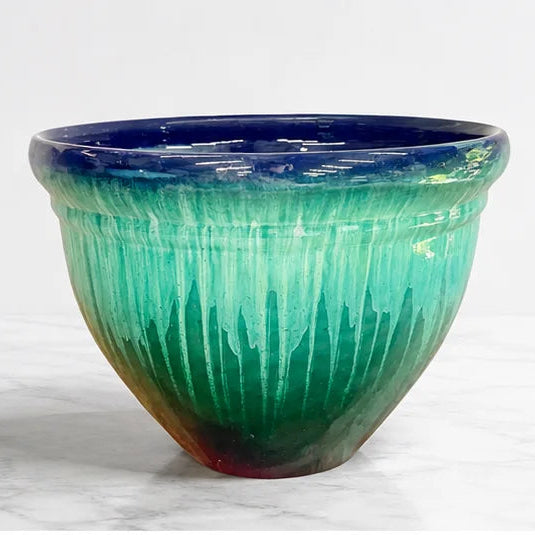 Blue &amp; Turquoise Gradient Plastic Planter Pot