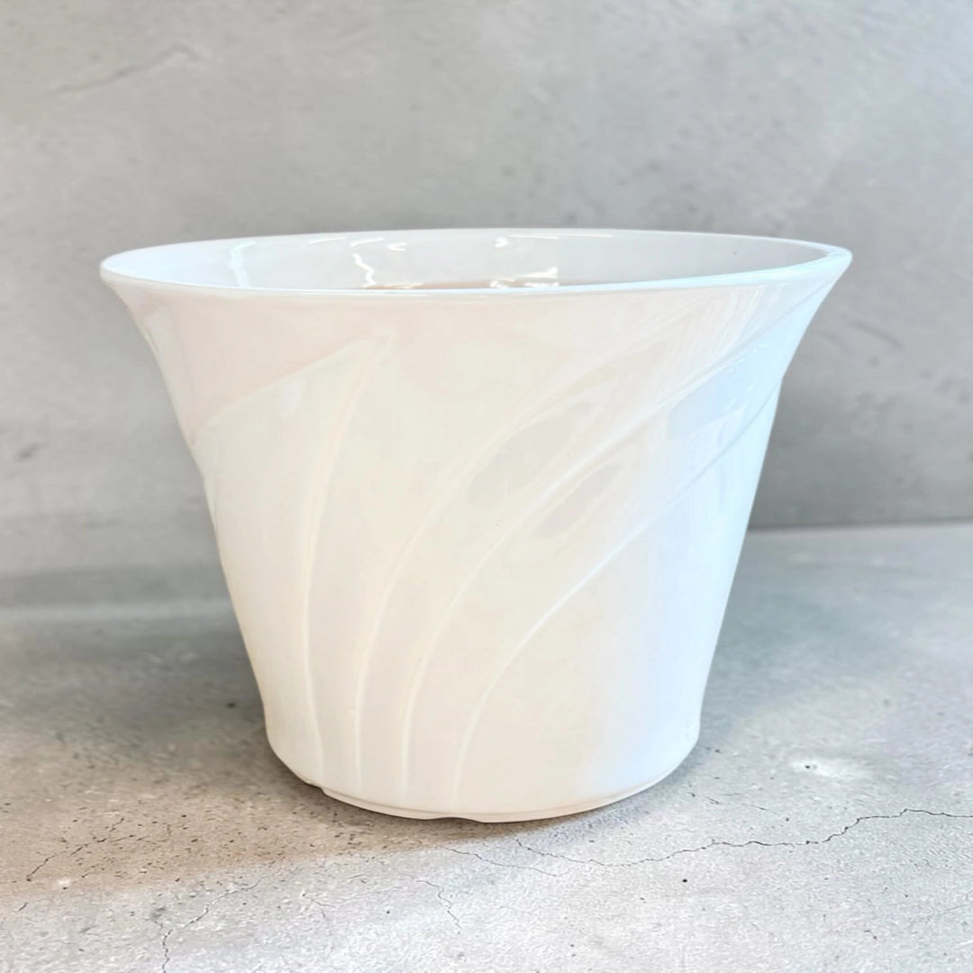 White Swirl Ceramic Planter
