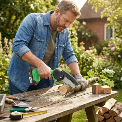 20V Cordless 2-in-1 Pole Saw &amp; Mini Chainsaw | Extendable Pole for Tree Pruning &amp; Wood Cutting