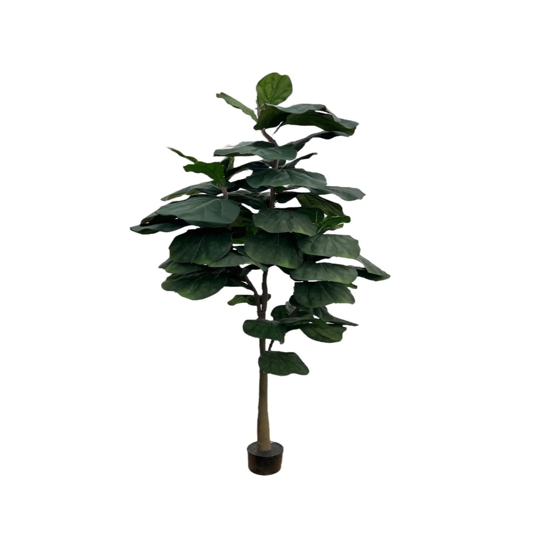 Realistic faux fiddle leaf fig tree with lush green foliage