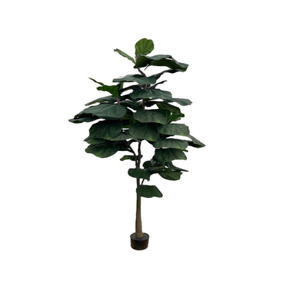 Realistic faux fiddle leaf fig tree with lush green foliage