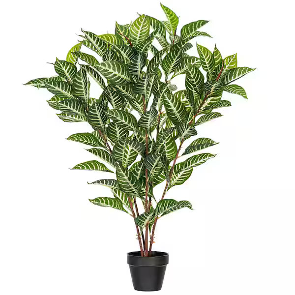 Artificial Plant : Green Zebra in Pot with 125 Real Touch Leaves