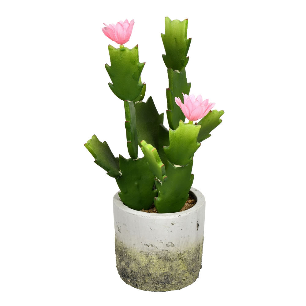 Artificial Plant : 11 Inches Green Potted Cactus - From World Famous Vickerman Products